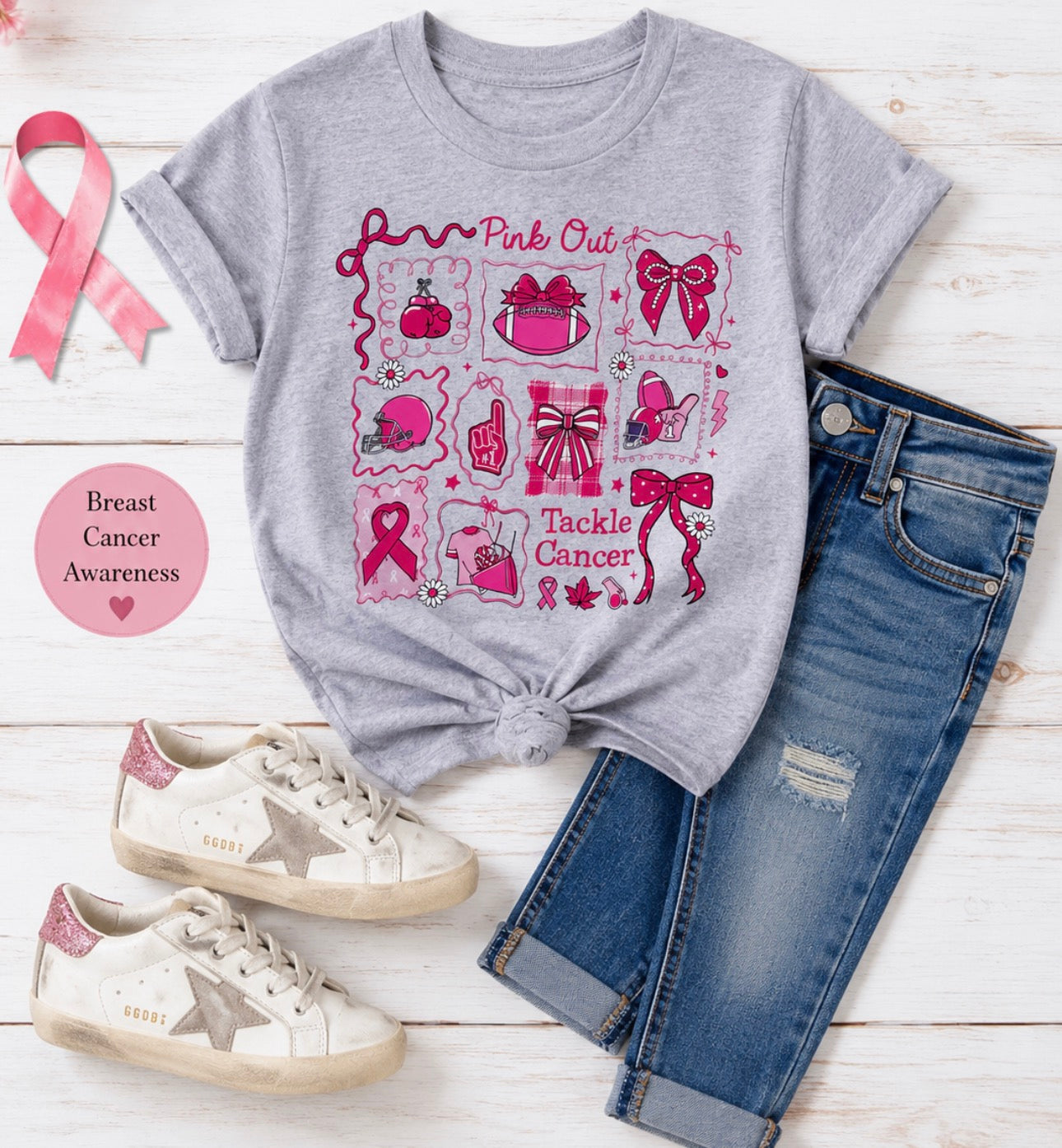 Breast Cancer Awareness Football Tee