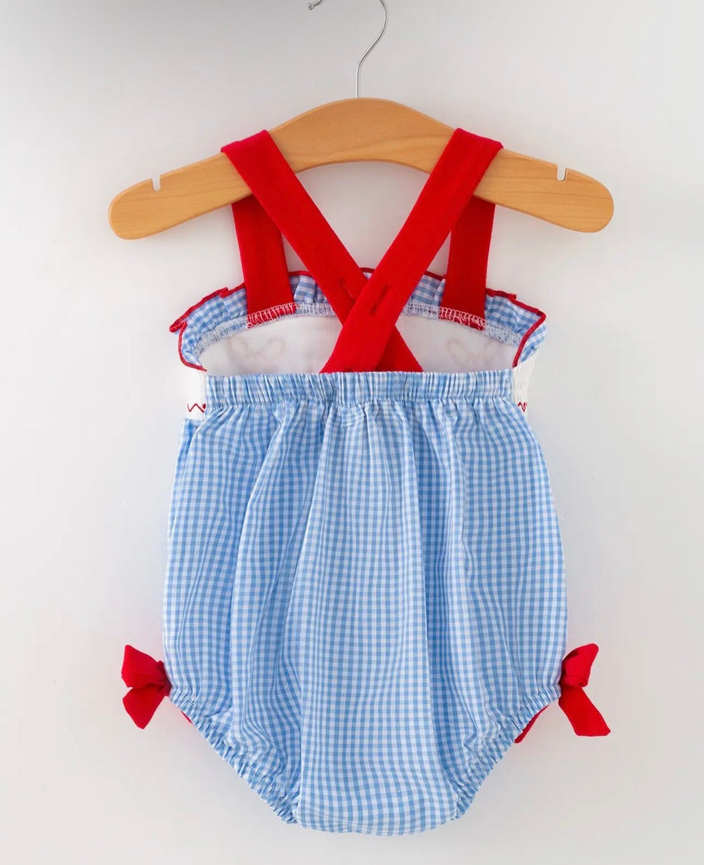 Baby Girls Baseball Smocked Romper