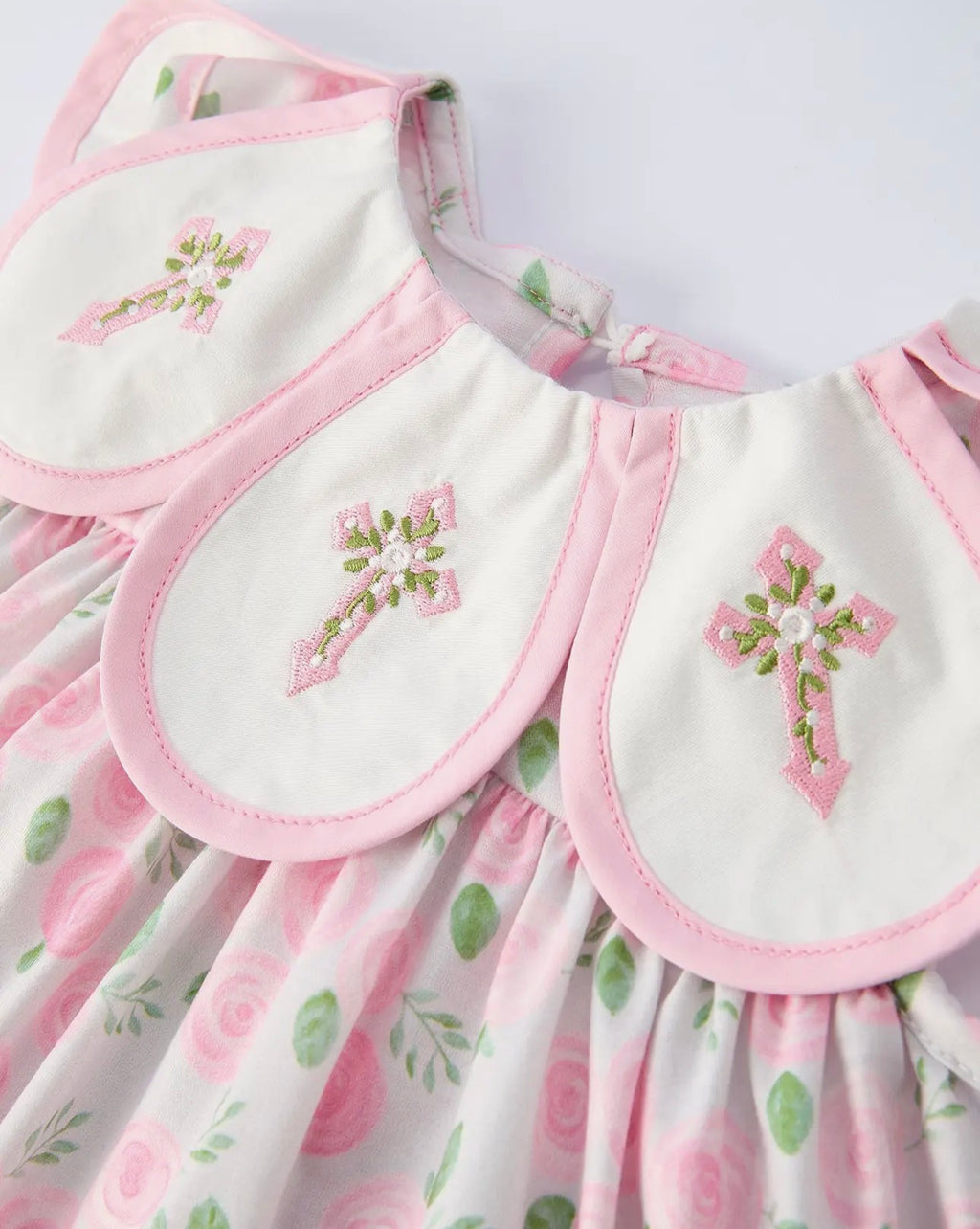 Floral Smocked Peter Pan Scalloped Collar Dress