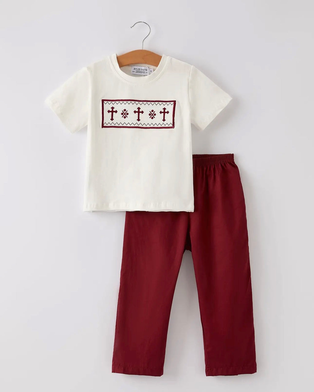 Dark Red Smocked Church Christ Bishop Boys' Set