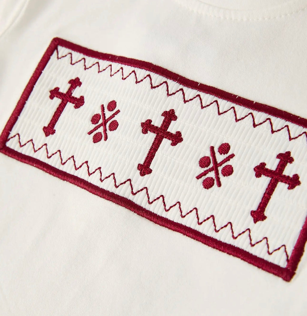 Dark Red Smocked Church Christ Bishop Boys' Set