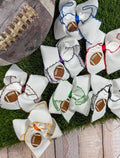 Football Embroidered Moonstitch Hair Bow