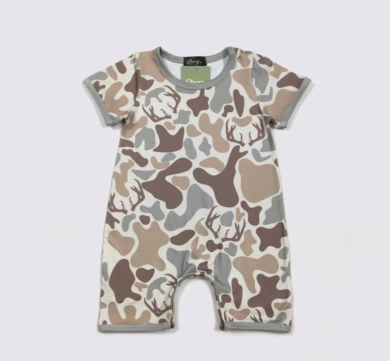 Antler Camo Boy Romper