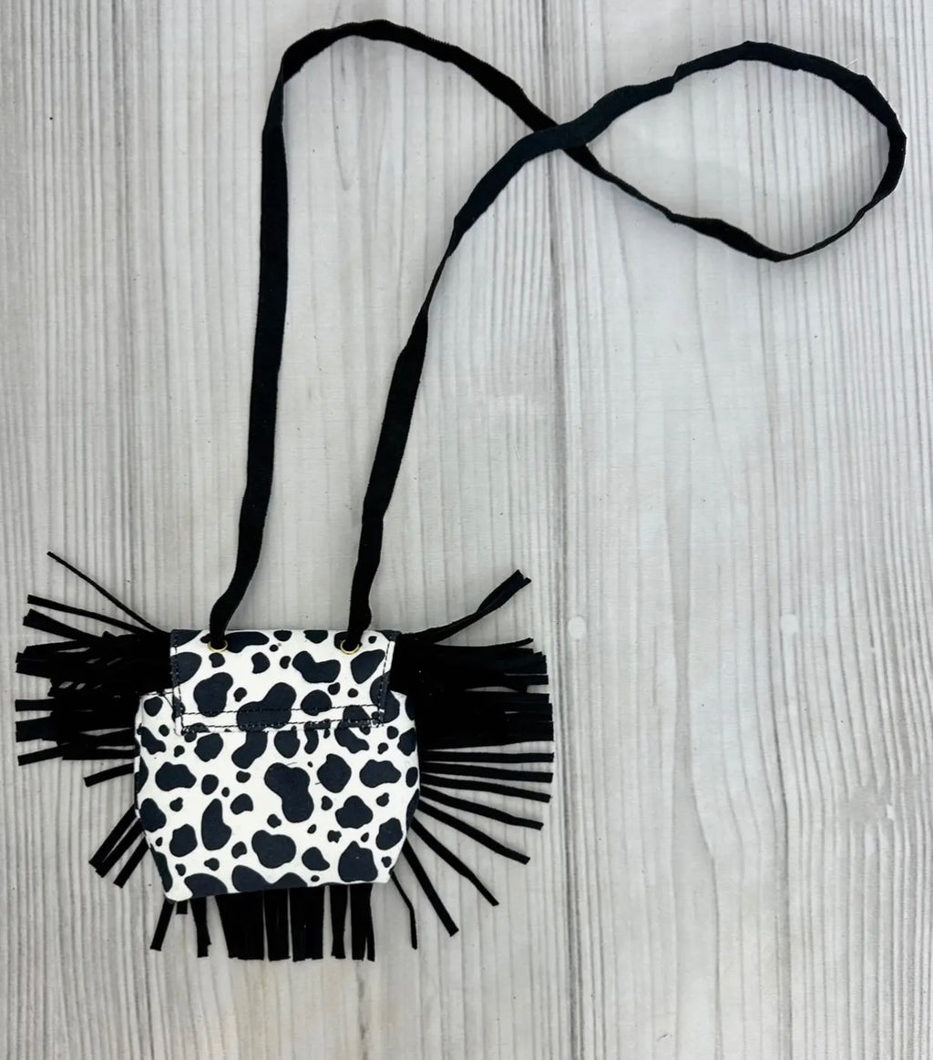 Girls Cow Fringe Purse