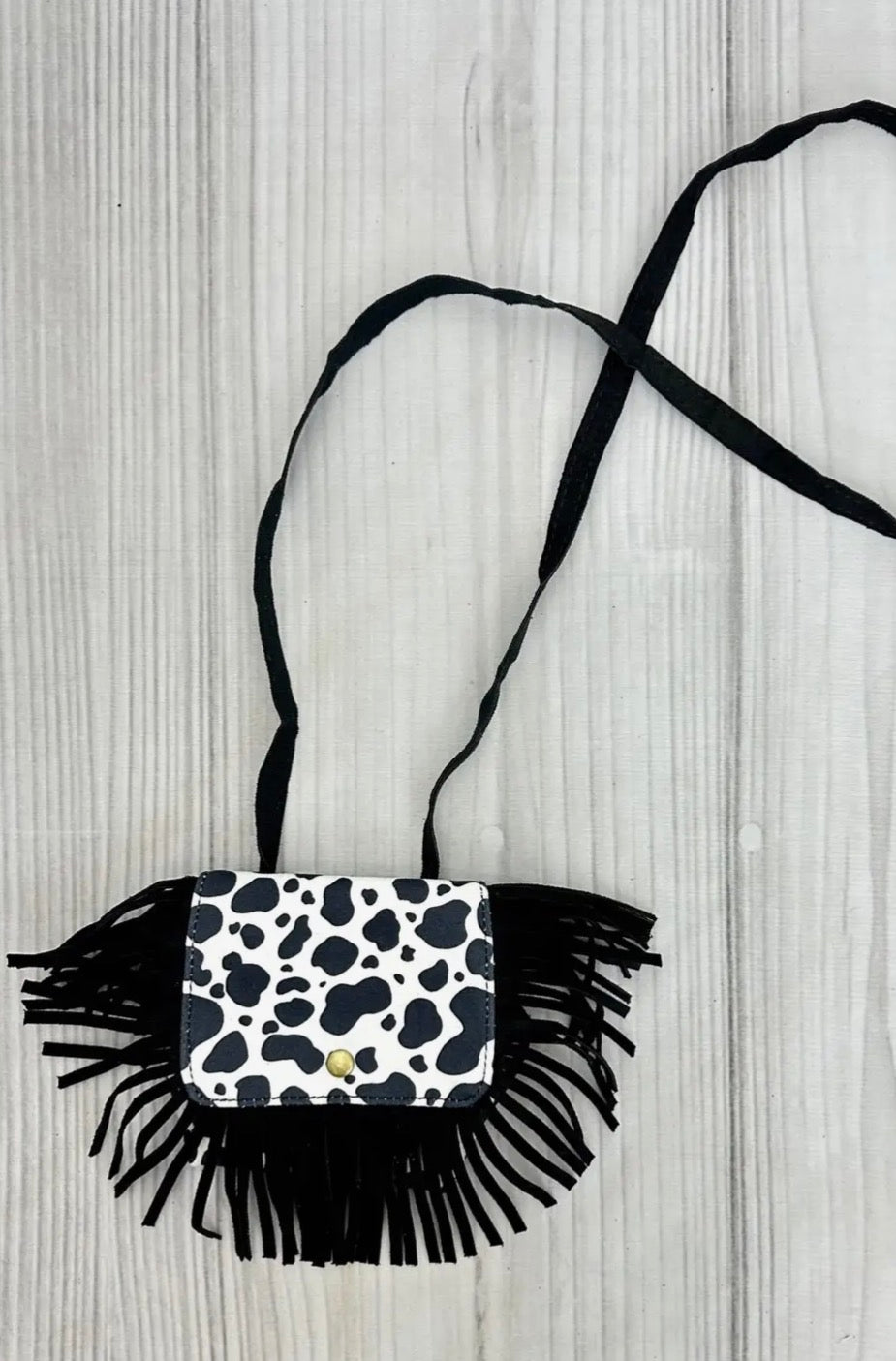Girls Cow Fringe Purse