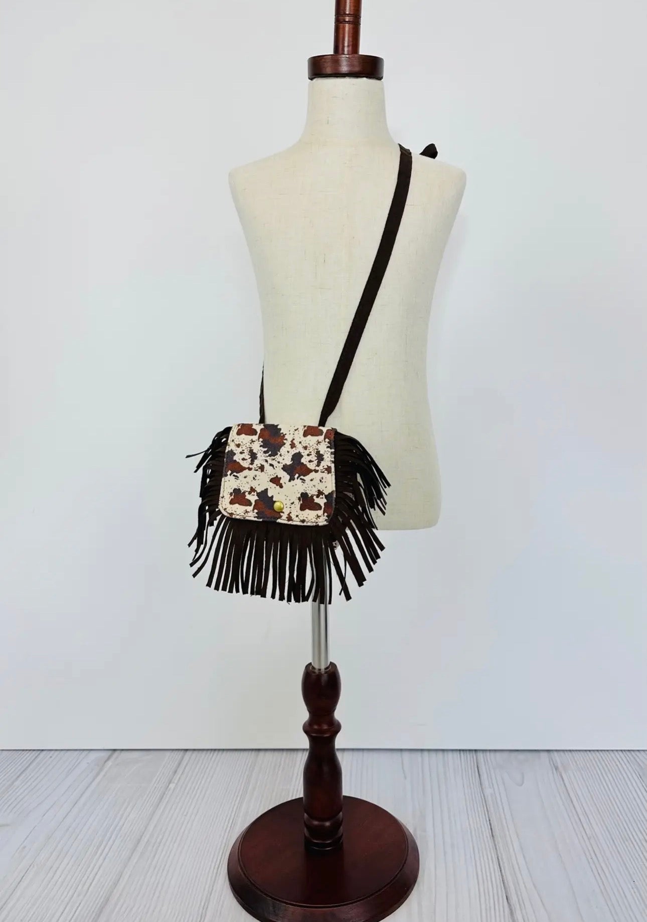 Girls Cowhide Fringe Purse