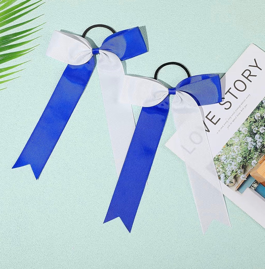 Blue and White Bow