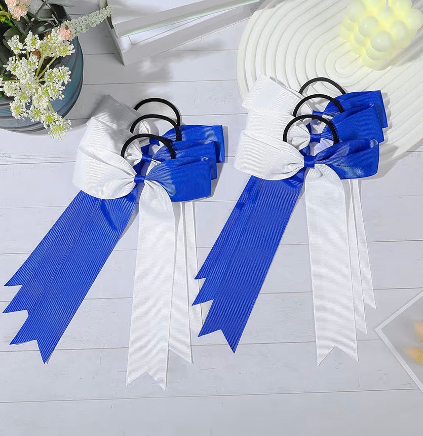 Blue and White Bow