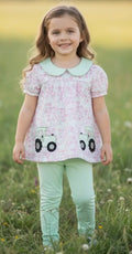 Tractor Applique Tunic w/ Dusty Green Leggings